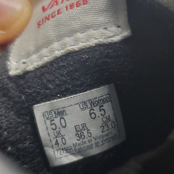 Vans Shoes Mens 5 Womens 6.5 Sk8 Hi Skateboarding Sneakers Black Suede Lace Up - Picture 3 of 14